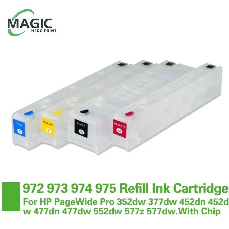 

Refill Ink Cartridge For HP 972 973 974 975 973X PageWide Pro 352dw 377dw 452dn 452dw 477dn 477dw 552dw 577z 577dw.Without Chip