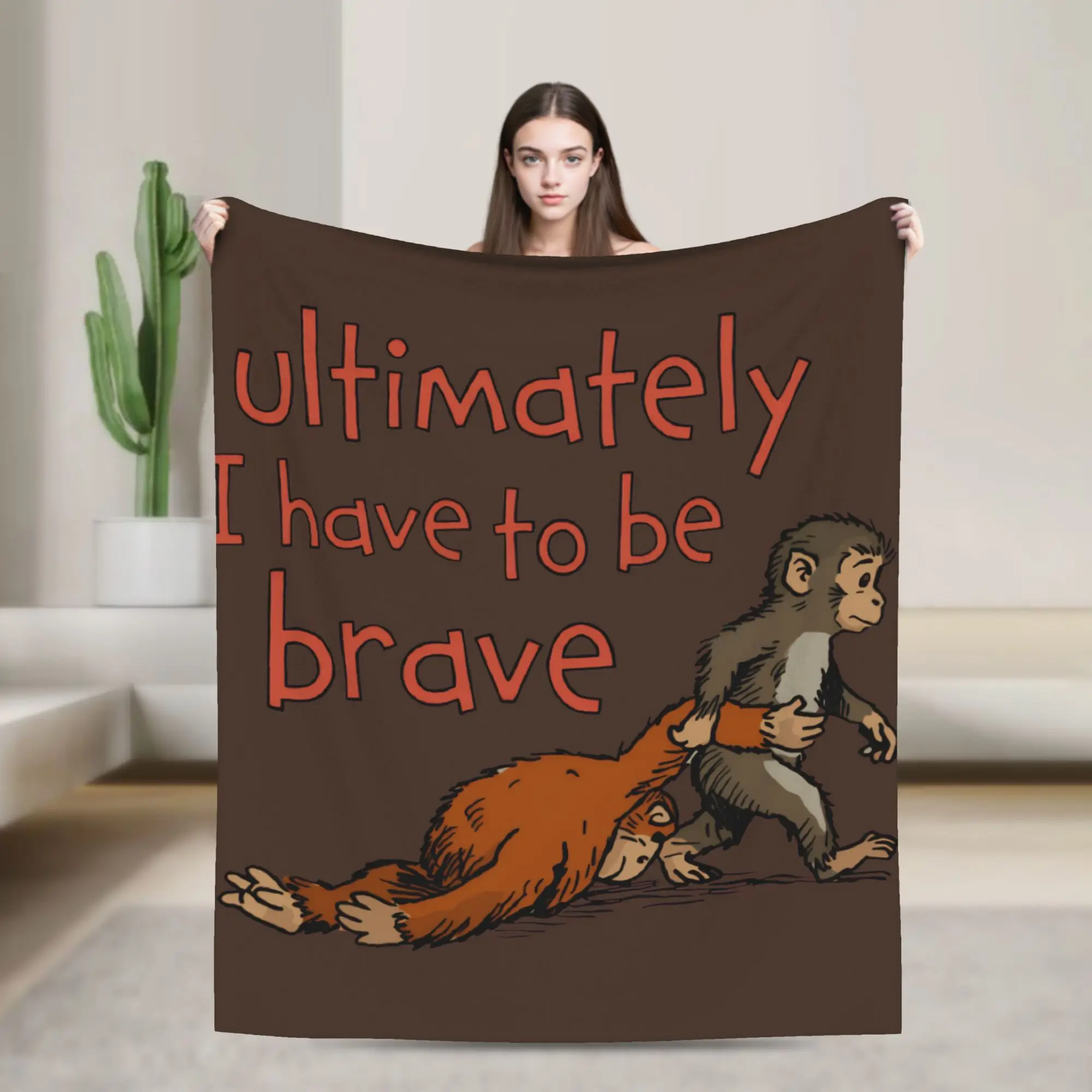 

Милое плюшевое одеяло с макаком, винтажный теплый плед для дома, ресторана, текстильного декора