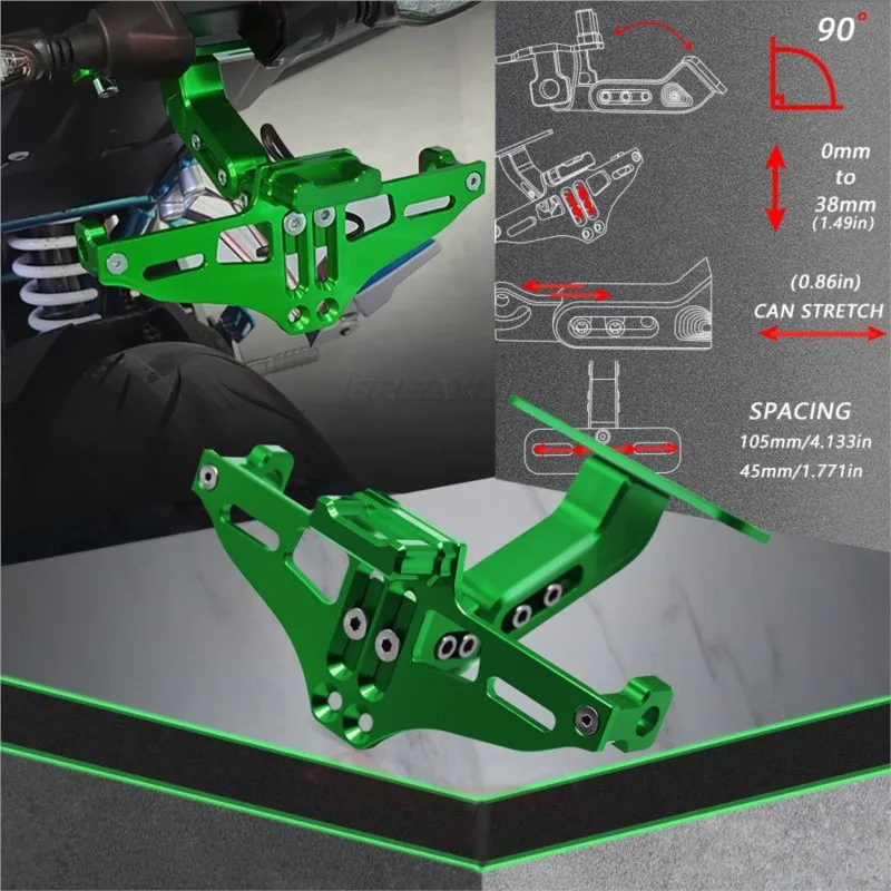 

Motorcycle FOR KAWASAKI ZXR750 ZXR 750 1989-1995 1990 1991 1992 1993 Bracket Frame LED Light Tail Tidy License Plate Holder