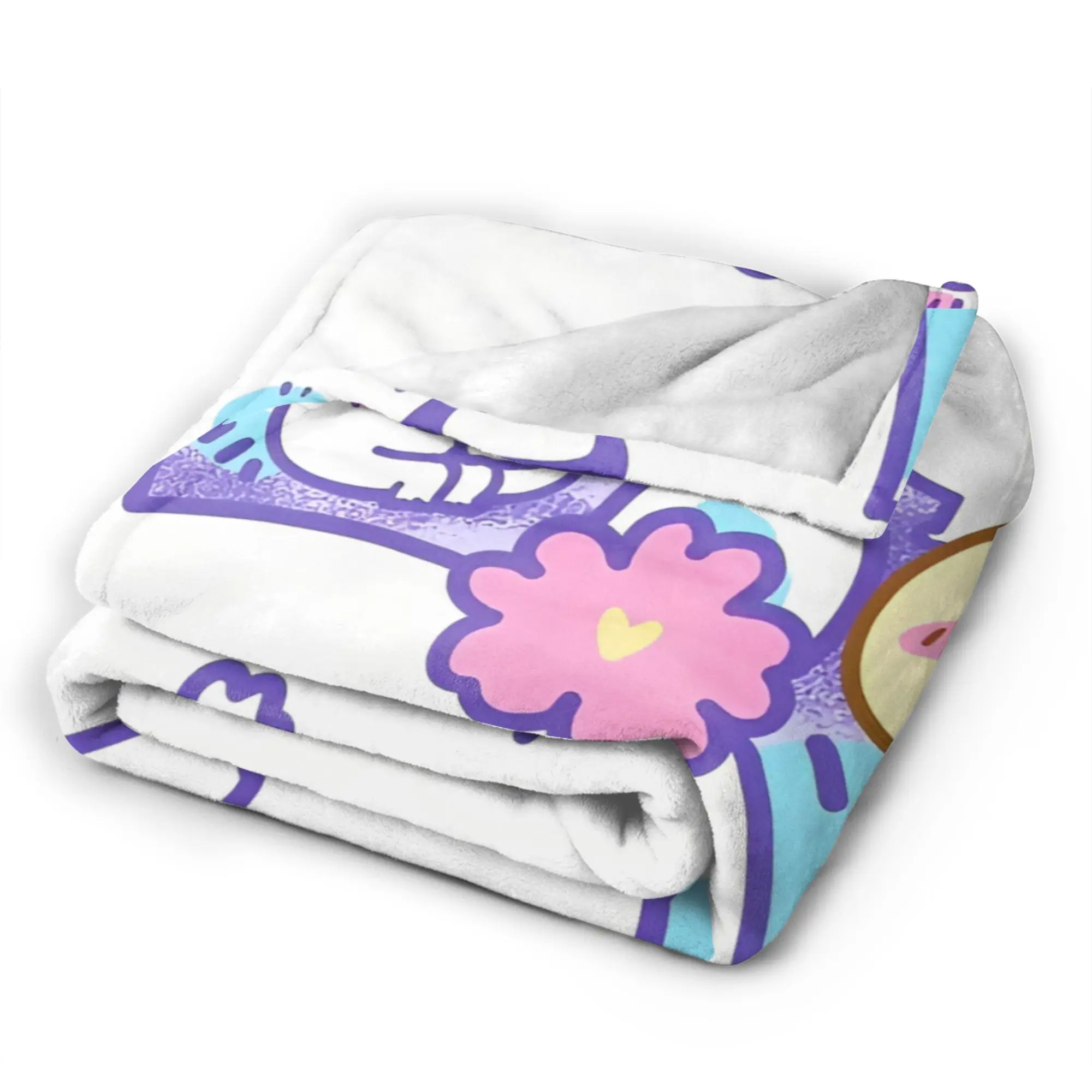 Chiikawa Momonga الفانيلا البطانيات Kawaii الكرتون رهيبة رمي البطانيات للمنزل 150*125 سنتيمتر المفارش #4