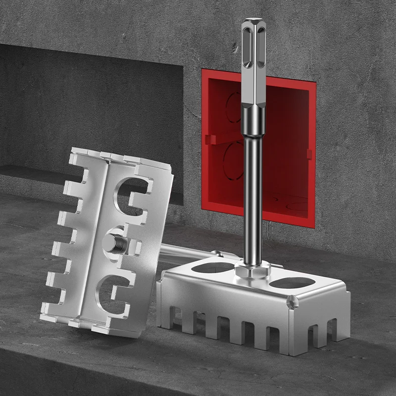 HUHAO Grooving Tool Punching Machine Slotting Machine Model 86 Electric Box Square Hole Cutter for Brick Concrete Cement Stone