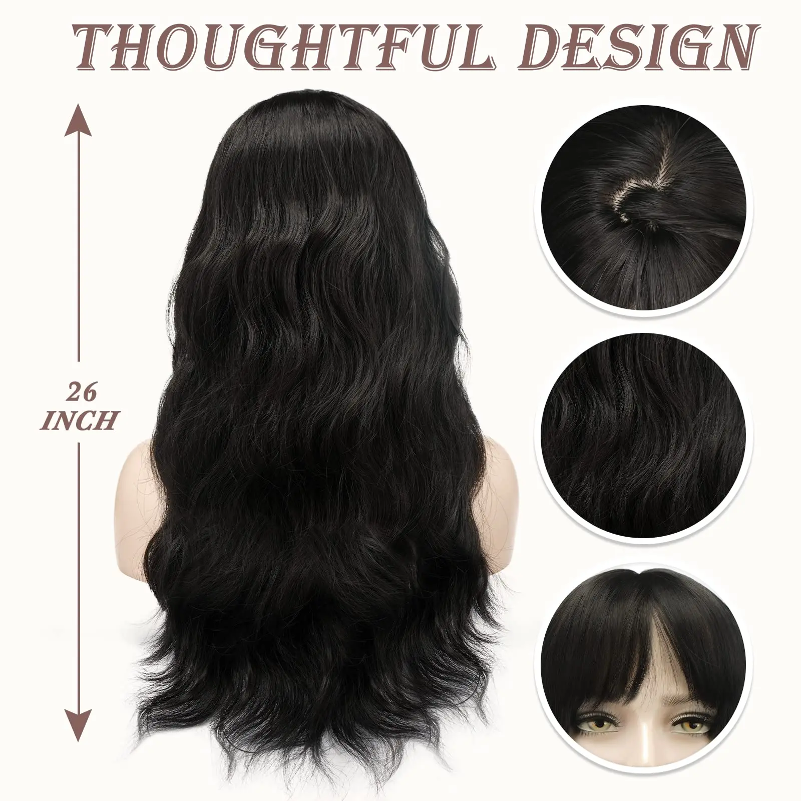 Long Curly Hair Synthetic Wig, Big Wave Style, Halloween Cosplay Wig, Everyday Wig, High-Temperature Hair Silk Wig Set