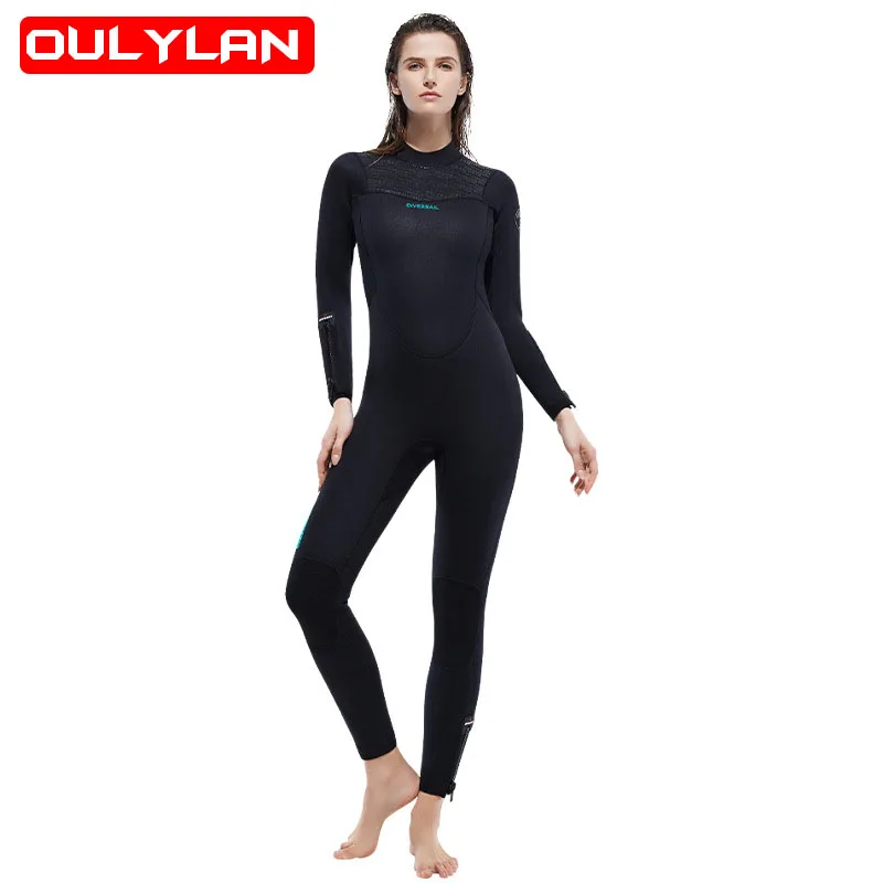 

Oulylan Wetsuit 5MM Neoprene Thickened Warm Dinving Suit One-piece Snorkeling Long Sleeved Surfing Wetsuit for Women Men