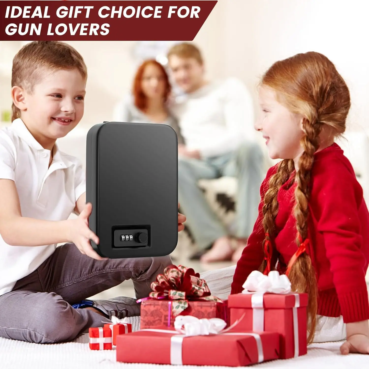 Security Safe Box Personal Safe with Steel Combination Lock and Security Cable Home Anti-Theft Digital Home Safe Box