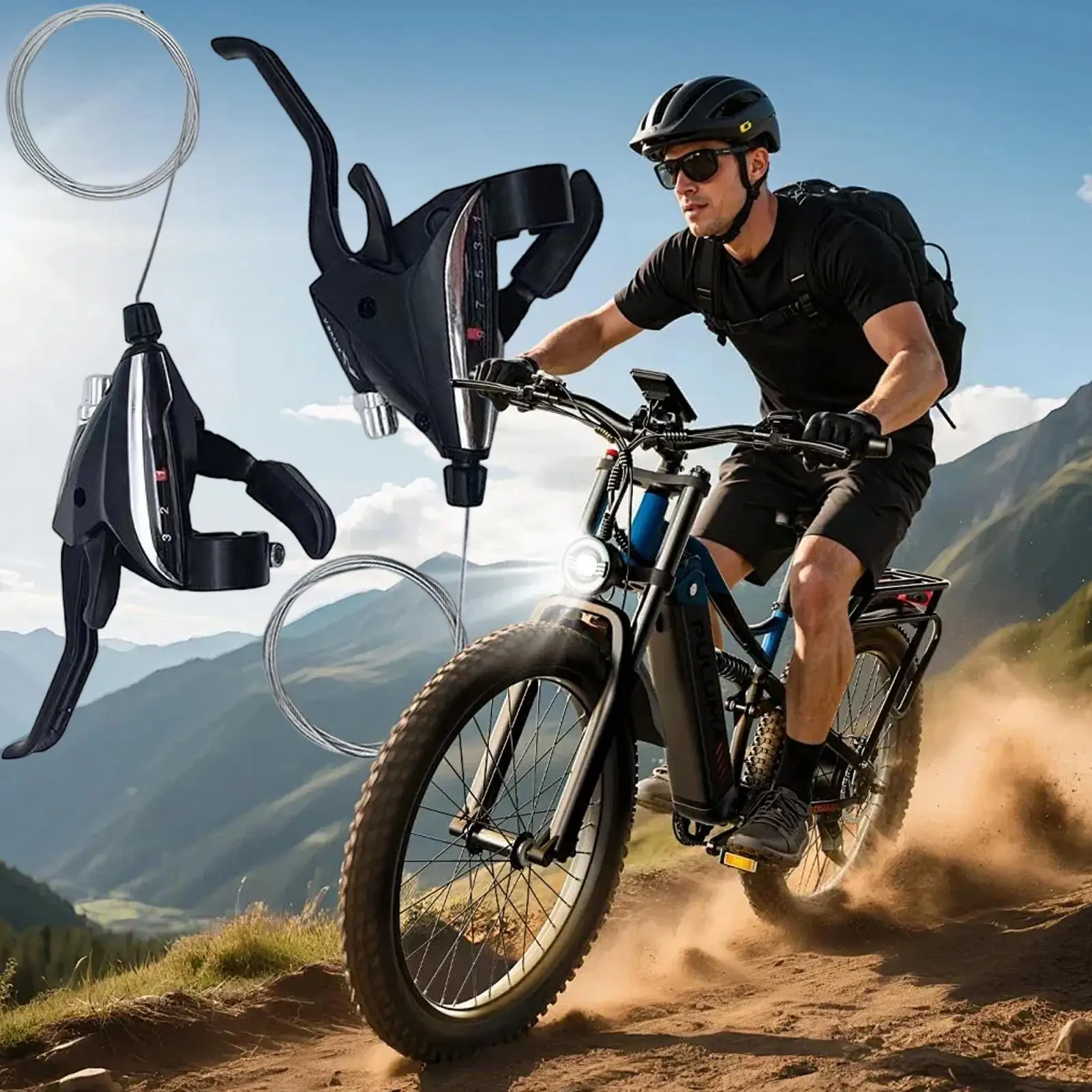 

Cycling Derailleur Aluminum Alloy Replacement Parts 1 Pair Bike Levers Shifter Set For Road Folding Trail Riding Fitness