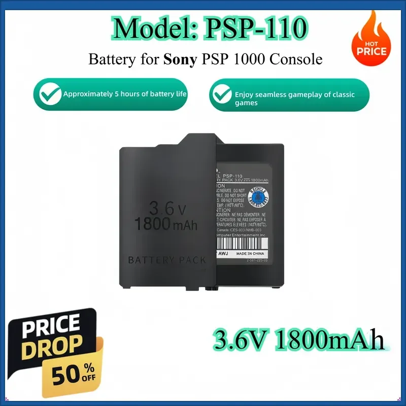 

PSP1000 PSP2000 PSP3000 5 hours battery life Battery for Sony PSP1000 PSP 110 PSP 1001 PSP 1000 PSP1000 Batteries