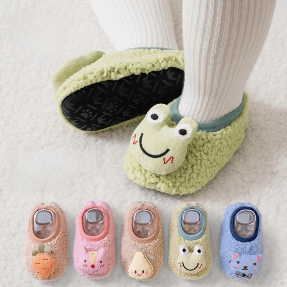 

Cute Cartoon Warm Baby Slippers Soft Anti-slip Toddler Floor Socks Boys Girls Walking Shoes Indoor Home