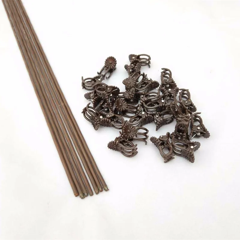 50Pcs Plastic orchid clips+10Pcs Plant Support fixed wire bracket Garden Flower Vine Clips for Supporting Stems Vines Stalks