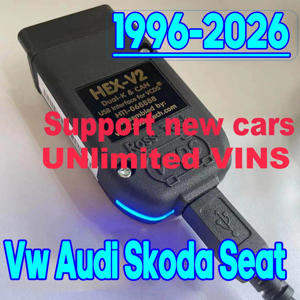 2026 VCDS Scan HEX V2 VAG COM V2 interfaz para VW para AUDI Skoda Seat AUTOCOM herramientas de diagnóstico de coche multilingüe VAG HEX V2