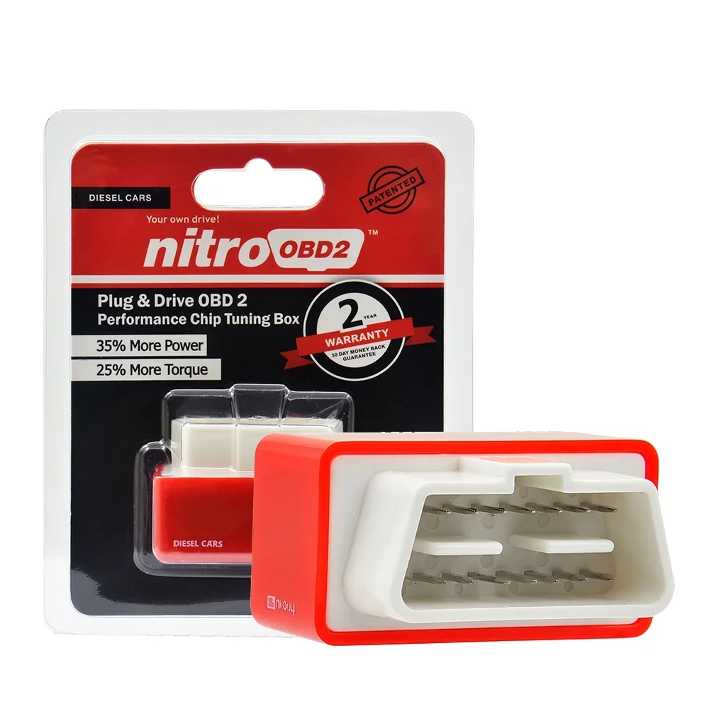 Nitro OBD2 Fuel Saver Performance Chip Tuning Box più Power Torque Nitro OBDII Scan ECOOBD2 per veicoli a benzina e Diesel