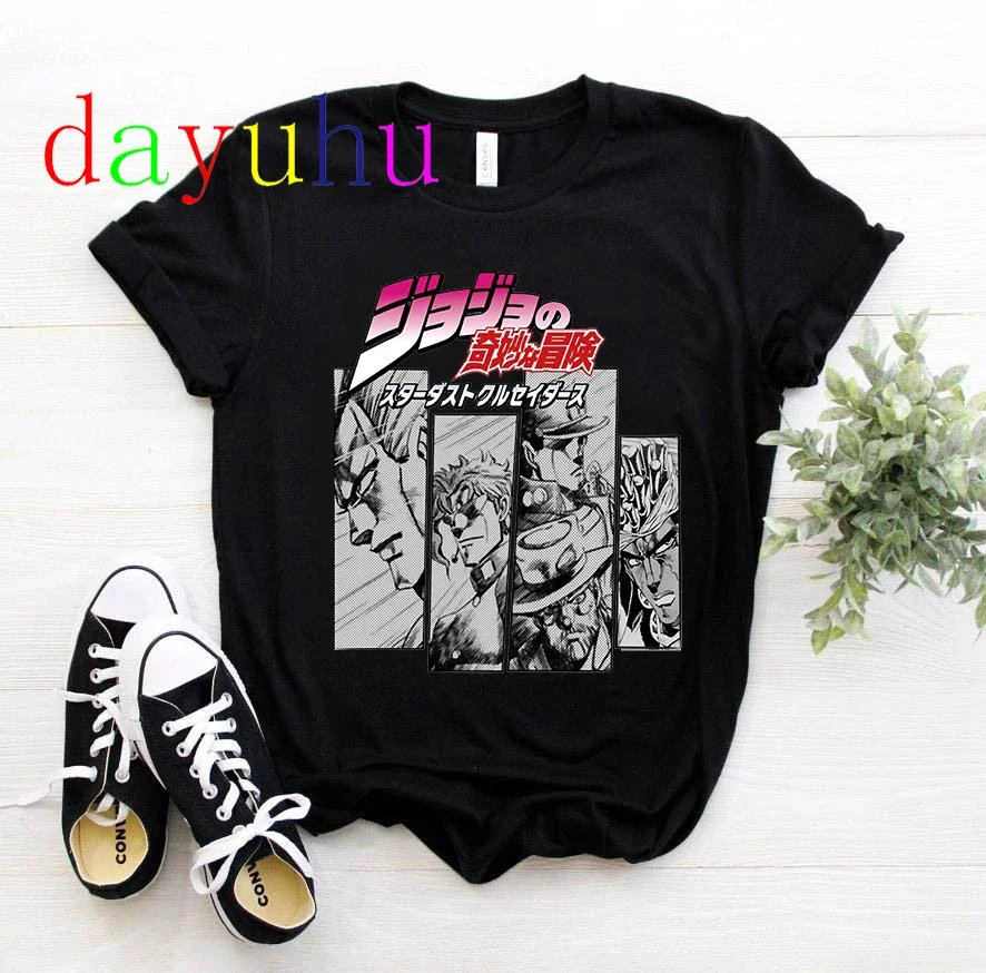 Jojos Bizarre Adventure Funny Cartoon T Shirt Men 90s Fashion Japanese Anime T-shirt Graphic Summer Tshirt Hip Hop Top Tees Male