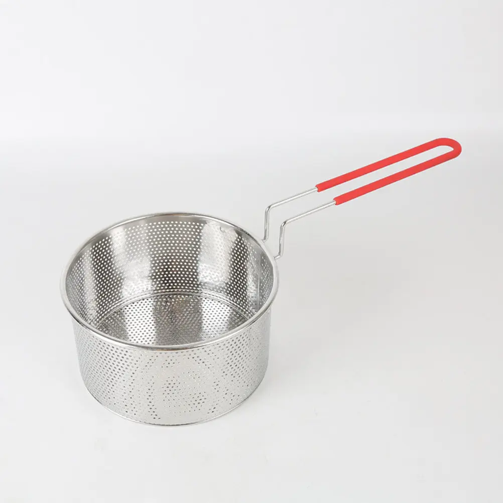 16Cm Stainless Steel Colander Spoon High Density Drainage Holes Ergonomic Heat Resistant Handle for Home Restaurant Kitchen