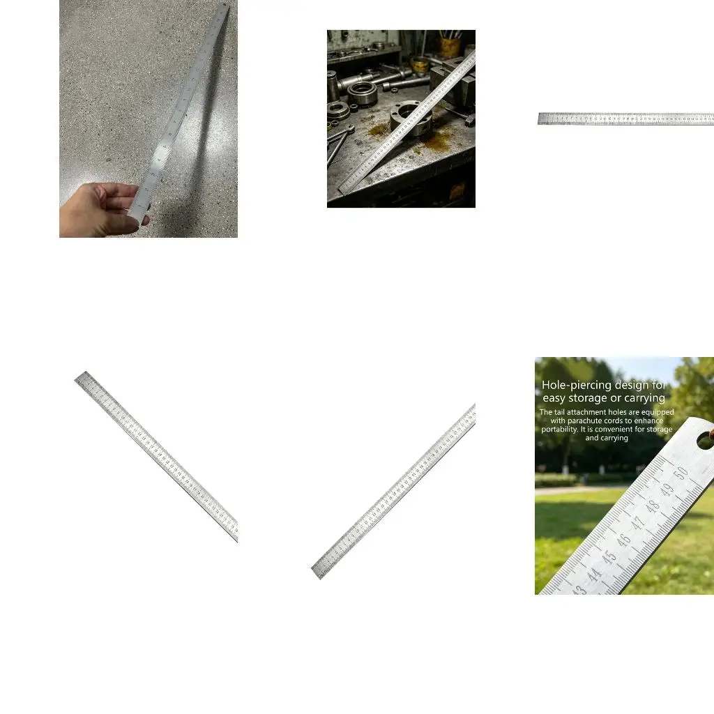  Industrial 50Cm Ranges Ruler Stainless Steel Straight Edges Ruler With Double Side Marking For Precise Work