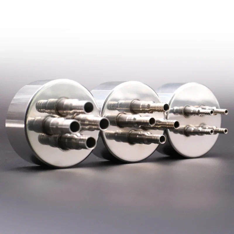 2/3/4 Holes One Piece Stainless Steel Refill Bottle Cap Biological Fermentation Mobile Phase Cap Waste Bottle Reagent Bottle Cap