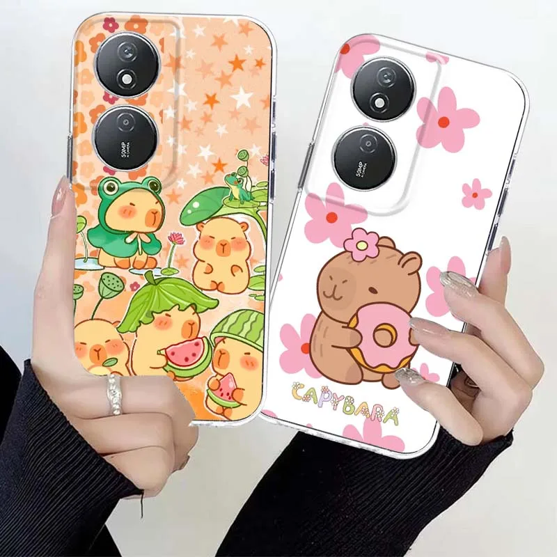 Capa de Celular Fofa e Divertida Capybara para Honor Magic 8 7 6 5 4 3 400 200 100 90 80 70 50 9X Pro Flat GT Smart Lite