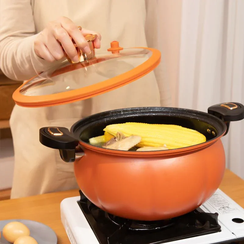 8L Pumpkin pot Multifunctional Plumpy Non-stick Micro Pressure Pot Kitchen Induction Cooker Gas Stove Universal Soup Pot