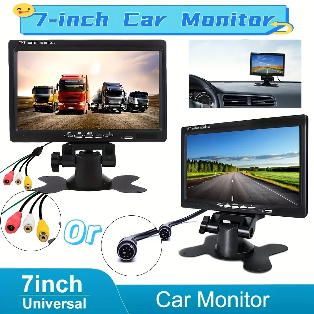 

QueenDer Parking 7" Monitor For Universal Car Drive Safety (Camera Not In) Easy Installation (optional: 4pin Or AV)