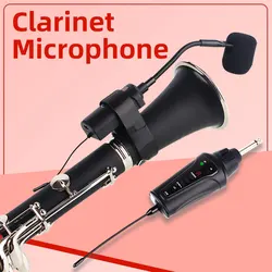 FT-5 Clarinet Microphone UHF Wireless Gooseneck Mic Instrument Pick Up Receiver and Transmitter System for Clarinet