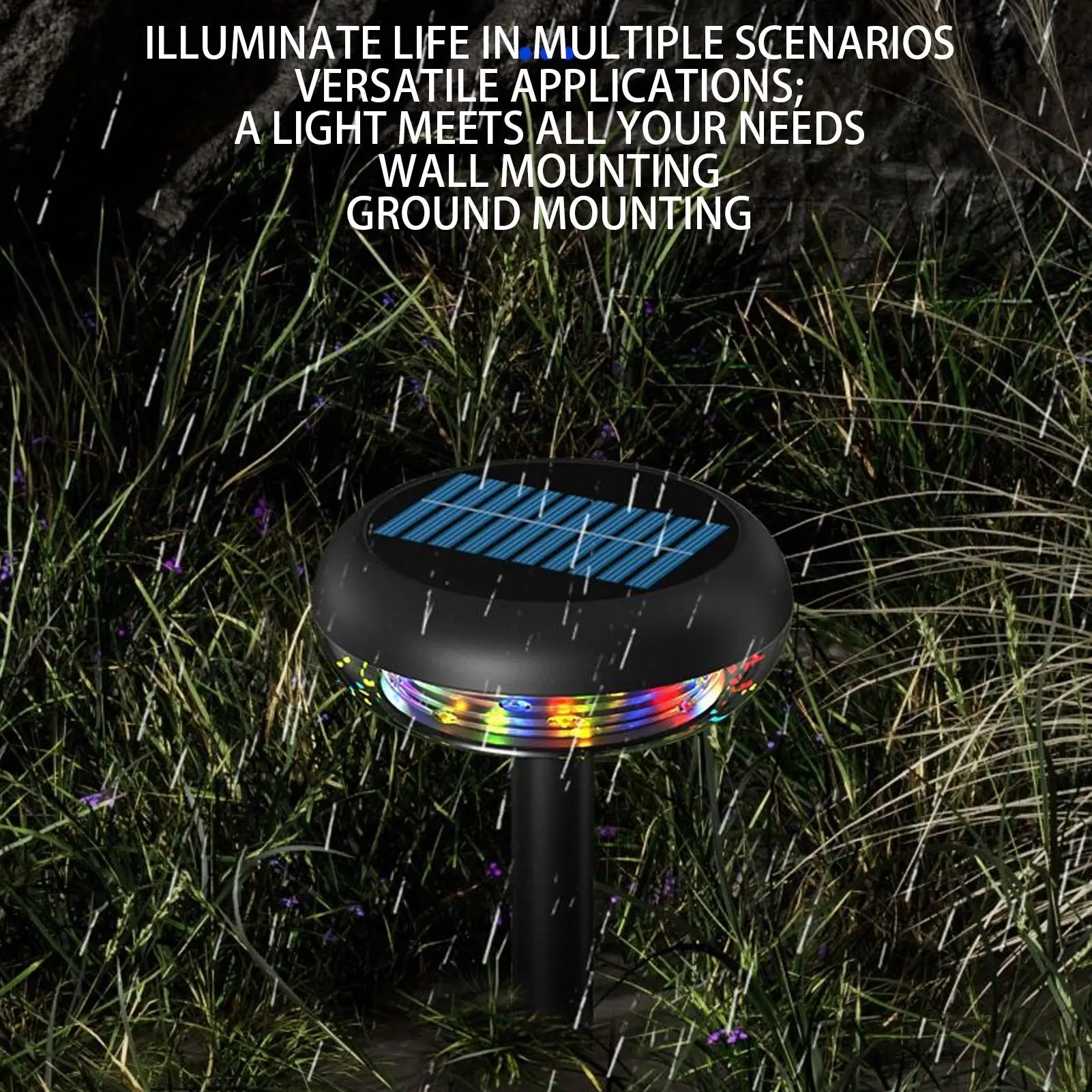 Solar Lights Outdoor Rechargeable 3 Modes Detachable Stake Color Changing Outdoor Pathway Lights For Garden Patio Porch Lawn