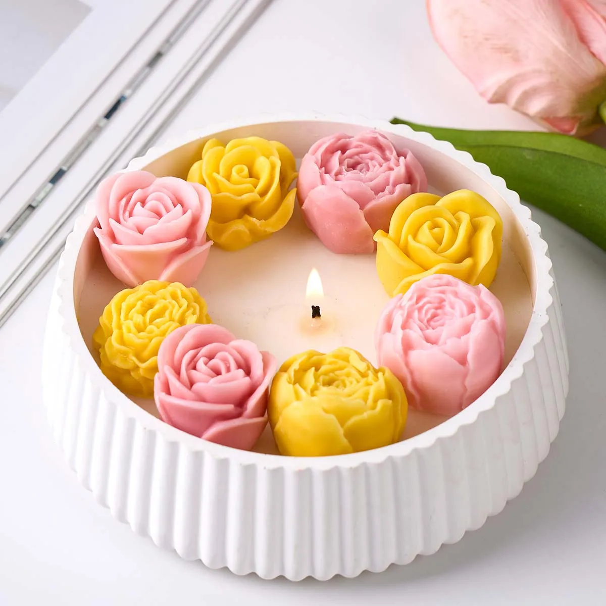Moule en silicone 3D en forme de rose pour bougies, savons d'aromathérapie faits main, plâtre, résine, artisanat, moulage, décoration de maison, cadeaux de fêtes