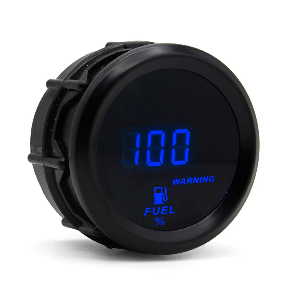 240-33ohm 52MM Fuel Level Gauge with Oil Float Level Sensor Blue LED Light Digital Fuel Gauge+Oil Level Sensor Red LED 12V