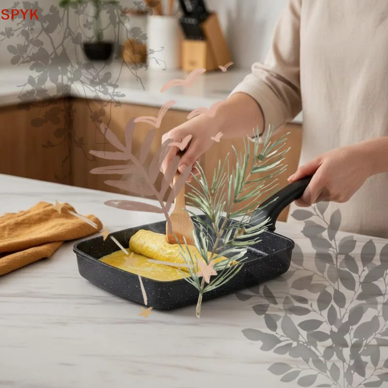 Tamagoyaki Japanese Omelette Pan Nonstick Rectangle Frying Pan Small Egg Frying Skillet Cooking Tools Kitchen Accessories