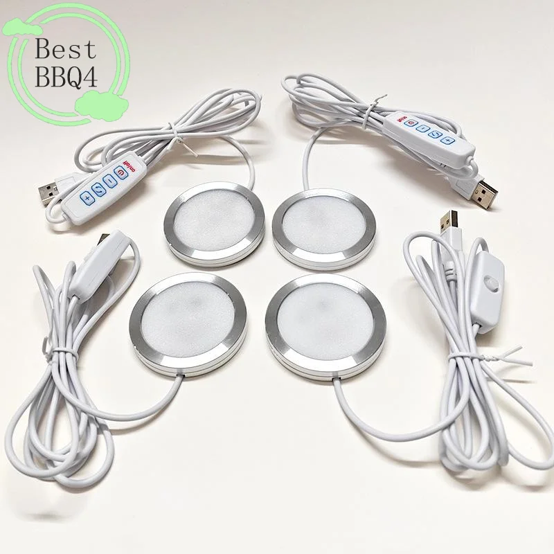 (BBQ4)USB Circular Wltra-thin Aluminum Alloy Lamp 5V 3D Printer Accessories Led Light Parts DIY Model Warm White/Multicoour