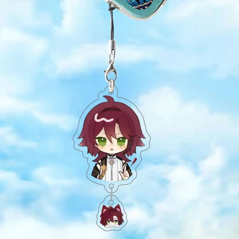 Genshin Impact personaje del juego Venti Xiao Balladeer llavero acrílico bolso colgante accesorios de cadena de teléfono