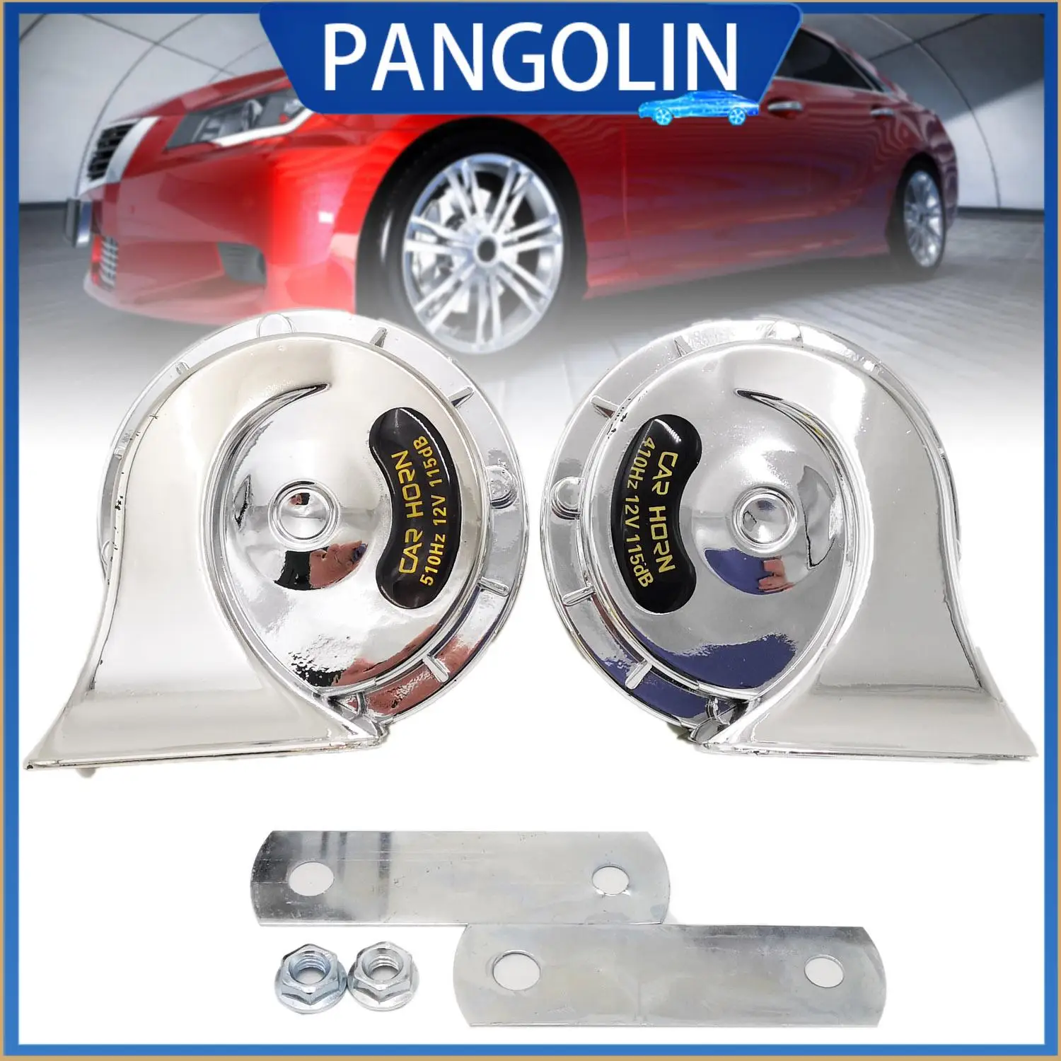 

PANGOLIN 2 шт. 12 В 300 дБ хромированный супер громкий водонепроницаемый звуковой сигнал для поезда с конструкцией из АБС-пластика и глубоким звуком для мотоциклов, автомобилей, лодок