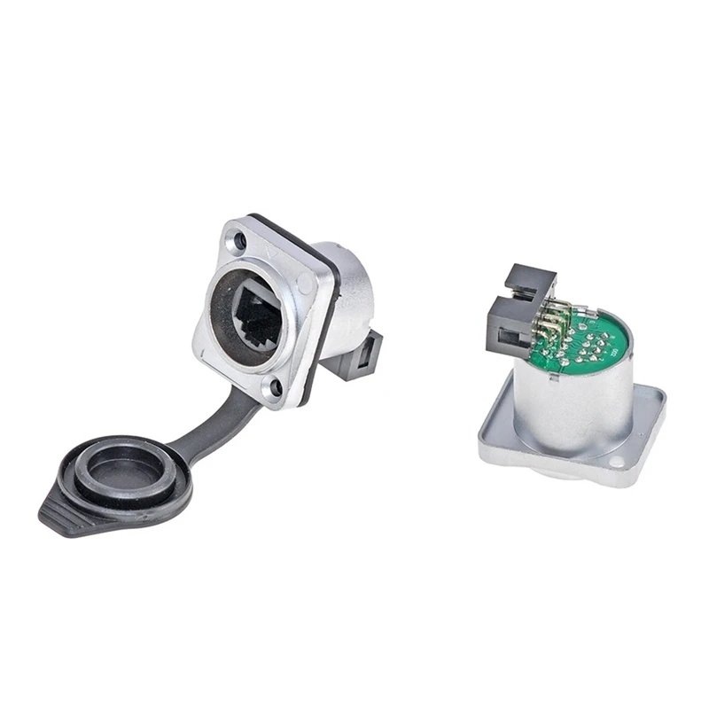 Водонепроницаемый экранированный разъем RJ45 с кнопкой, держатель RJ45 без кнопки, портативный светодиодный дисплей, сигнальная розетка, прочный D