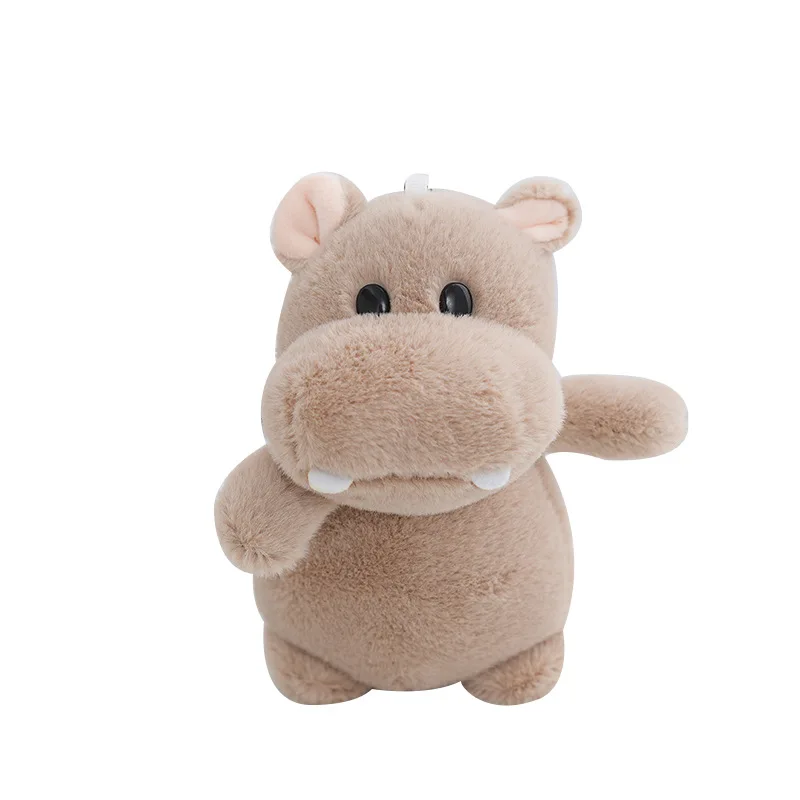 13cm Hippo Plush Toy Cute Doll Bag Pendant Hanging Ornaments Stuffed Gift Keychain Key Chain Pta343