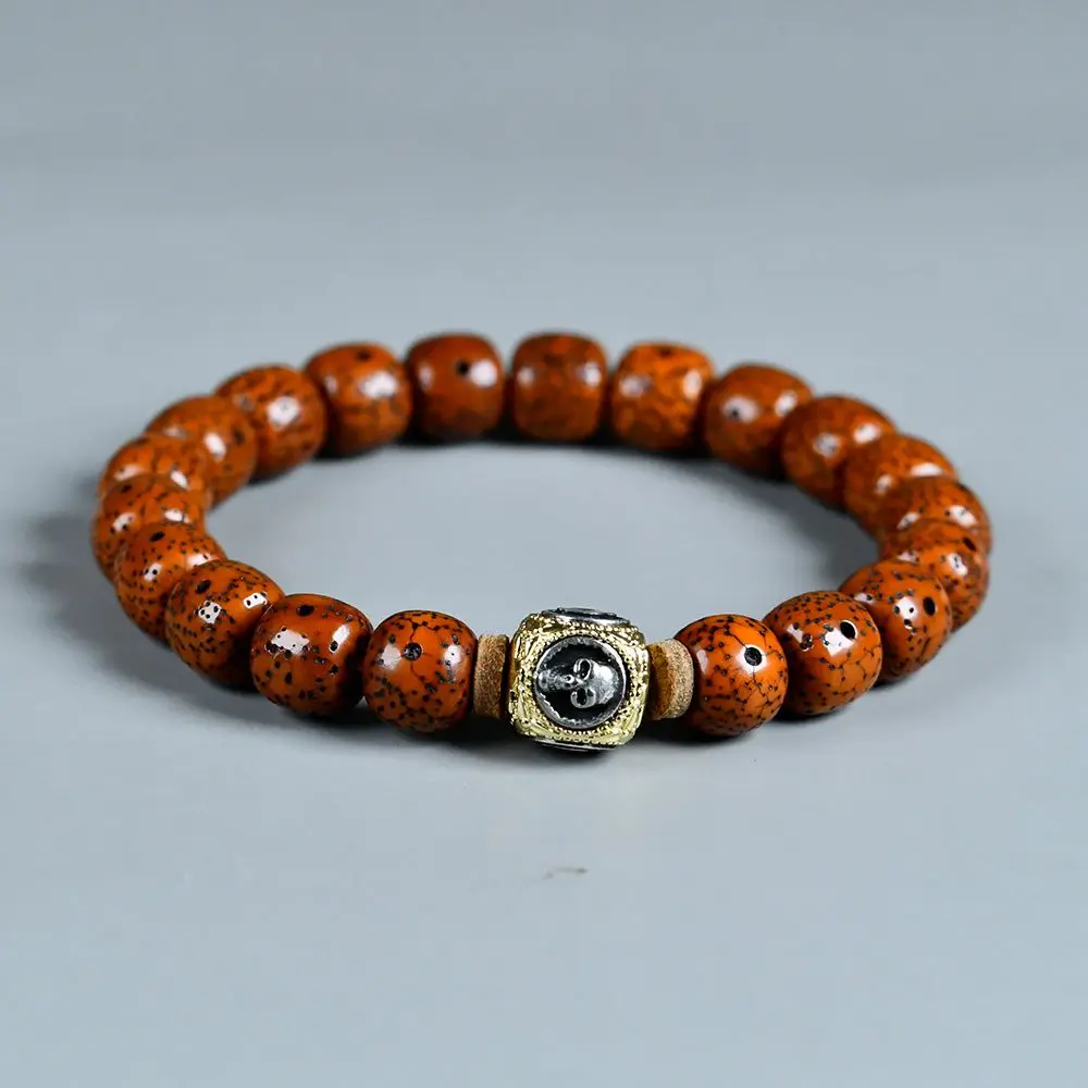 Natural Xingyue Bodhi Jadeized Patina Weathered Mala High Density Premium Barrel Bead Single Circle Jewelry Festival Gift