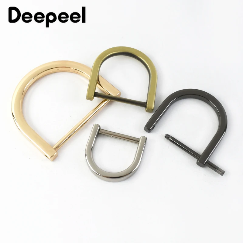 5Pcs Deepeel 10-38mm Metal D Ring Buckle Detachable Screw Adjuster Hooks Belt Bag Strap Keyring Connection Clasp DIY Accessories