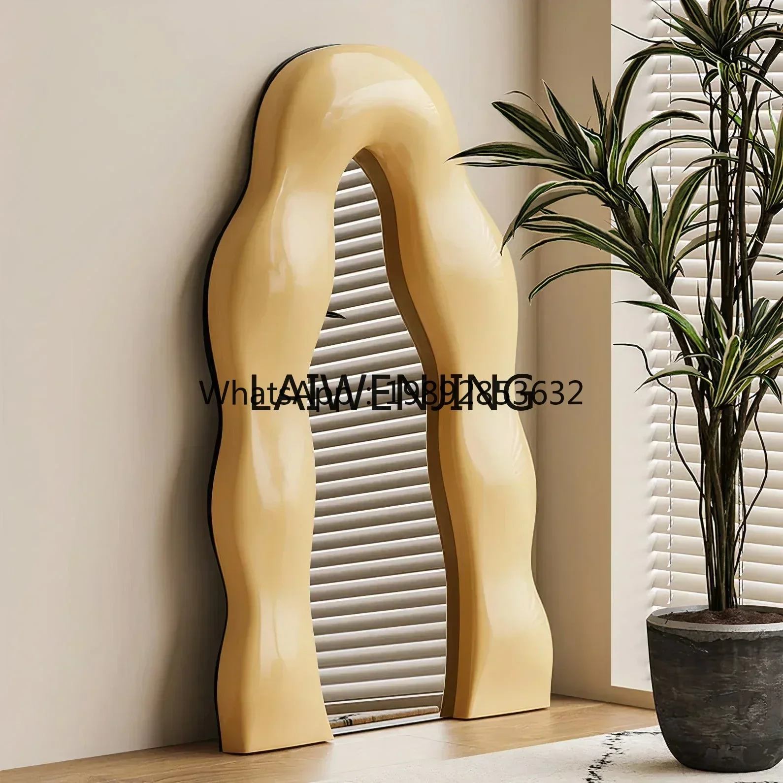 AB1  wave full body special-shaped dressing French wall-mounted floor fitting mirror