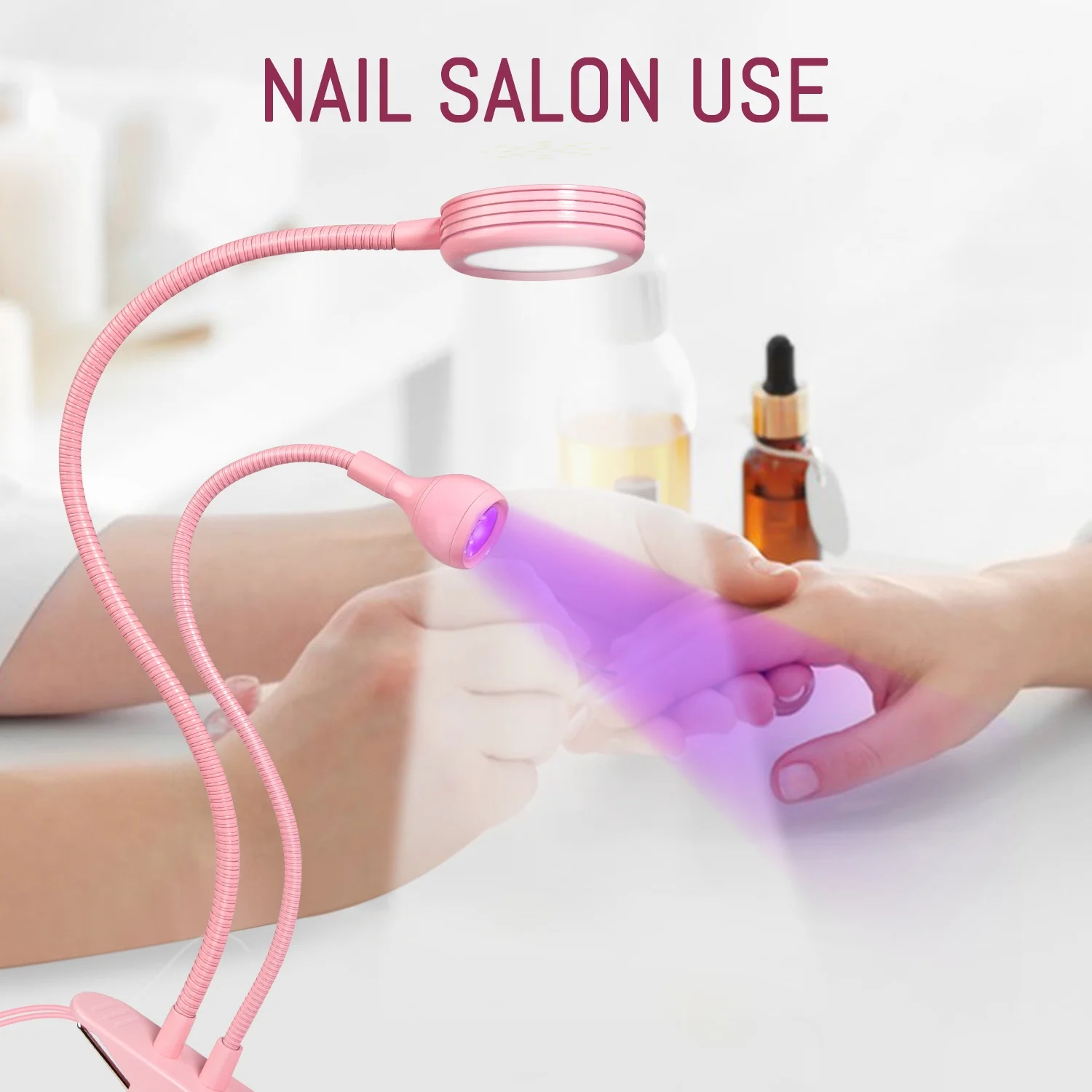 مسمار مصباح الأشعة فوق البنفسجية Led أضواء مجفف مزدوج الرأس الأشعة فوق البنفسجية مرنة كليب على مكتب صغير USB هلام علاج مانيكير باديكير أدوات الصالون