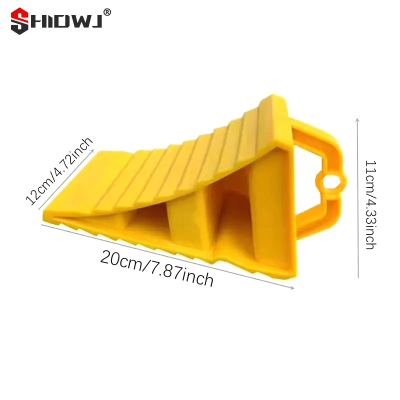 Portable Car Wheel Chock w/ Handle Truck Wheel Tire Chock Stop Block Driveway Ramp Anti-slip Vehicle Base Tire Support Pad