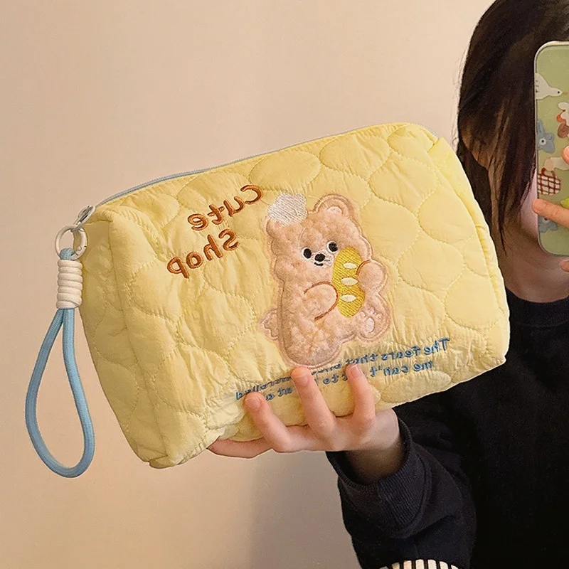 

Портативная косметичка большой емкости, женская дорожная косметичка, ручная косметичка, милый женский чехол для хранения косметики