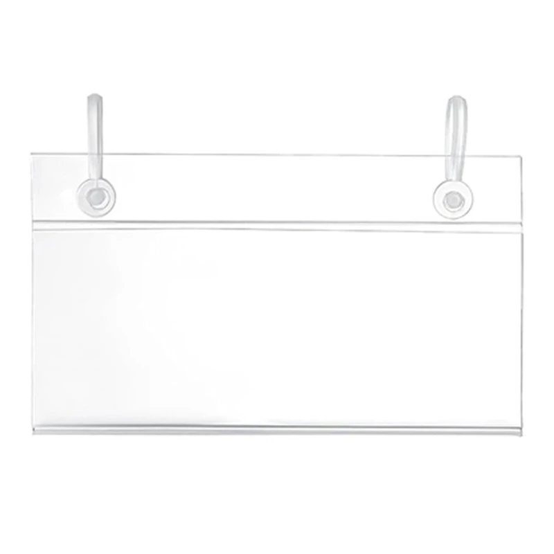 BMBY-200PCS Wire Shelf Label Holders,4Inch X 2.3Inch Clear Price Tag Holder For Wire Plastic Shelving