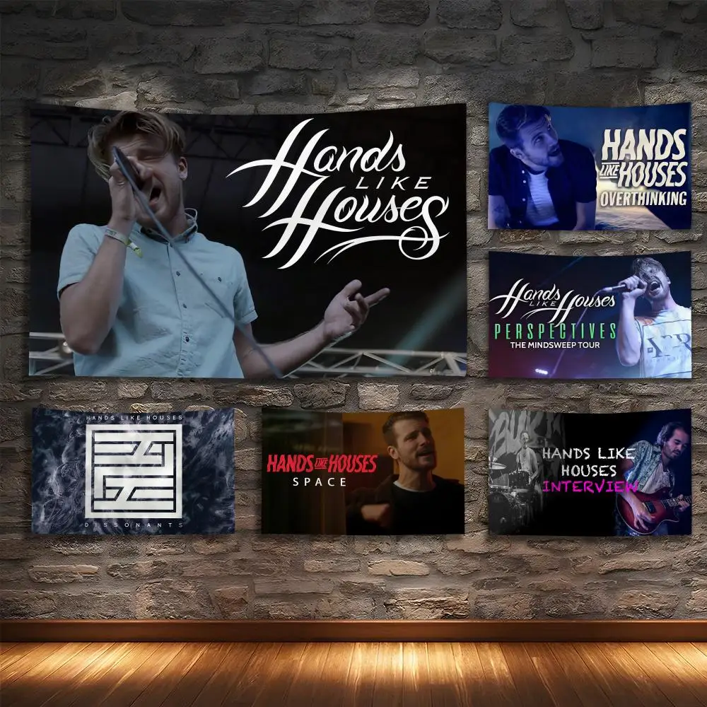 

H-HANDS LIKE HOUSES Rock Tapestry Custom Living Bedroom Party Dormitory interior Wall bohemian Decoration Attached clip