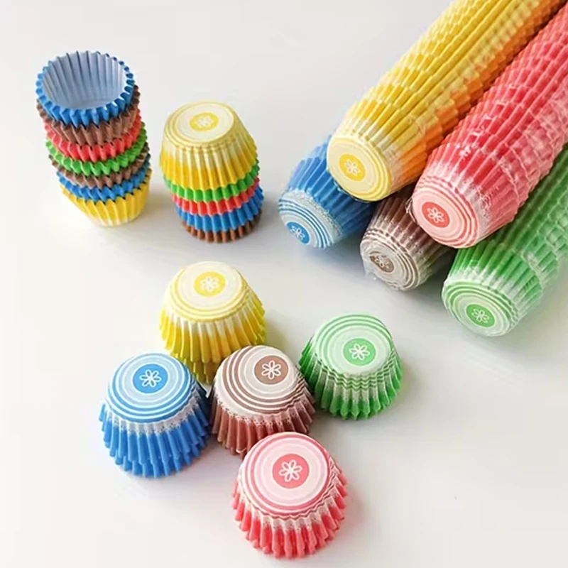 200Pcs/500Pcs/1000Pcs Random Mini A-Shaped Cake Paper Holders, Premium Mini Cake Paper Holders, 0.98inch Cake Paper Cup Liners, Cake Paper Cup Liners, Oil-Proof Cake Paper Holders, Baking Paper Holders, Cake Liners, Baking Tools, Cake Tools