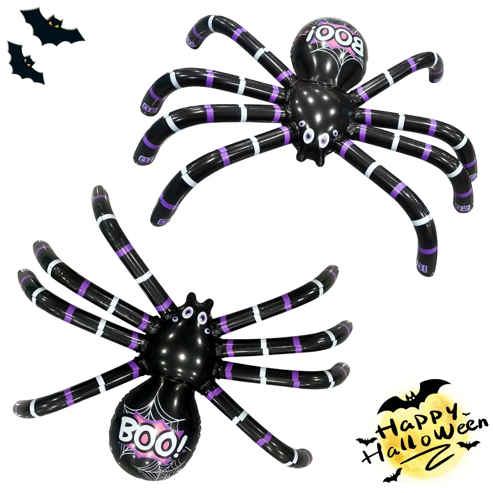 Anillo de araña para Halloween, juguete inflable para fiesta, 8 colores aleatorios, 1 pieza