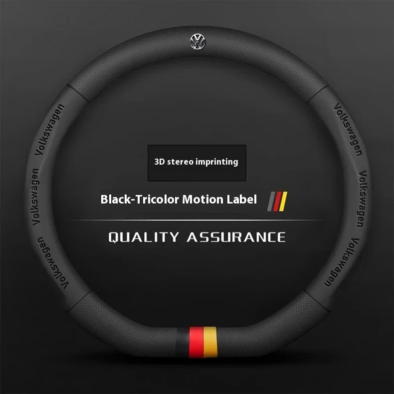 

Car AntiSlip Leather Steering Wheel Cover For Volkswagen Magotan Passat Golf GTI Tiguan Touareg Polo Arteon Beetle T-ROC T-Cross
