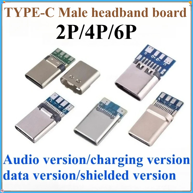

5pcs USB 3.1 Type-C Connector 24 Pins Male / Female Socket Receptacle Adapter to Solder Wire & Cable 24 Pins Support PCB Board