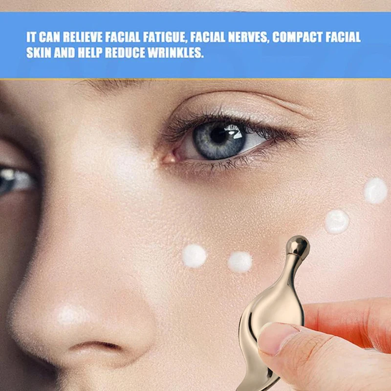 Metalen Oogroller Massage Stick Oogcrème Stick Gezichtsmassage Guasha Gezichtslifting Gezichtsverdunningsroller Schoonheidsverzorgingshulpmiddelen