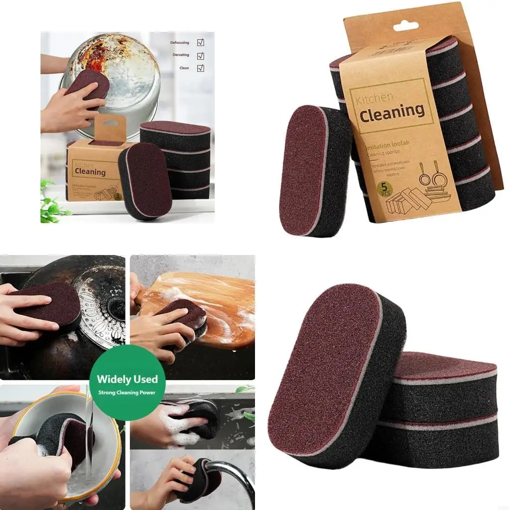 Emery Sponge Scrubbing Brush Sanding Sponge Cleaners for Removing Hard Stain New