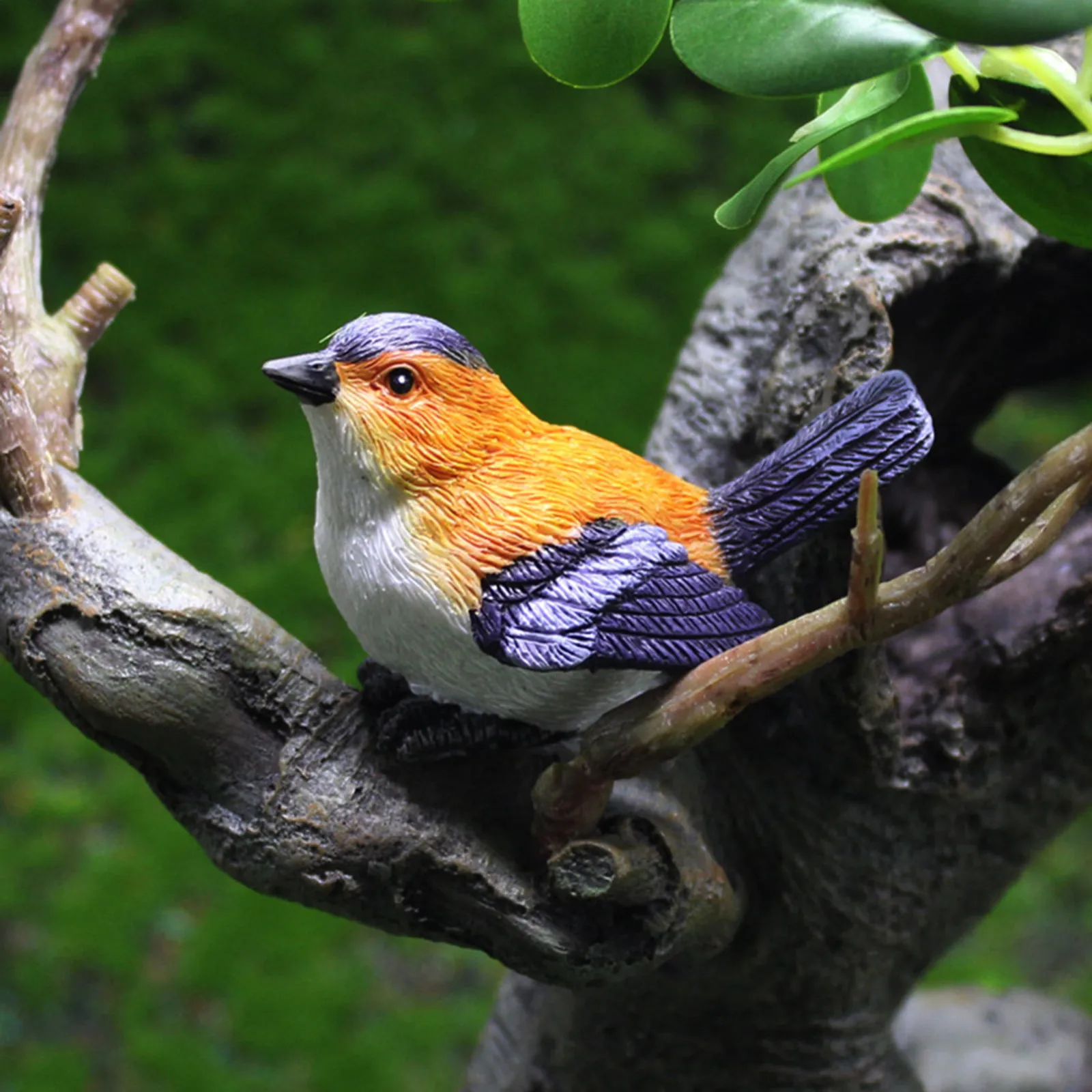 Little cute Parrot Bird Nest Figurine Animal Model Home Decor Miniature Resin Fairy Garden Bonsai Decoration Accessories