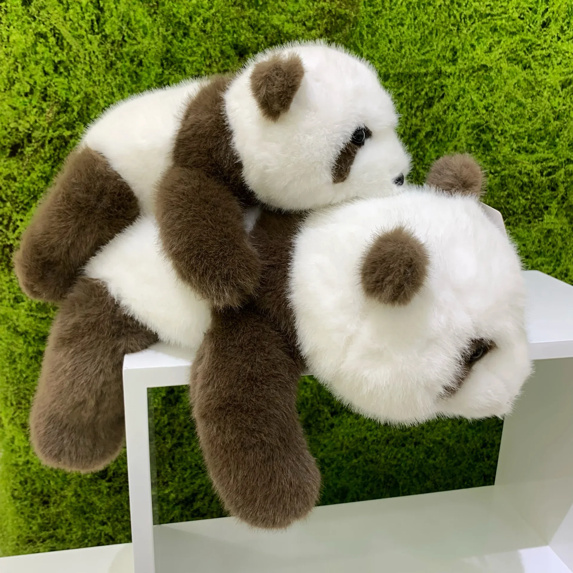 

Simulated Qizai doll brown lying down panda plush toy giant panda throw pillow for children's gifts Christmas