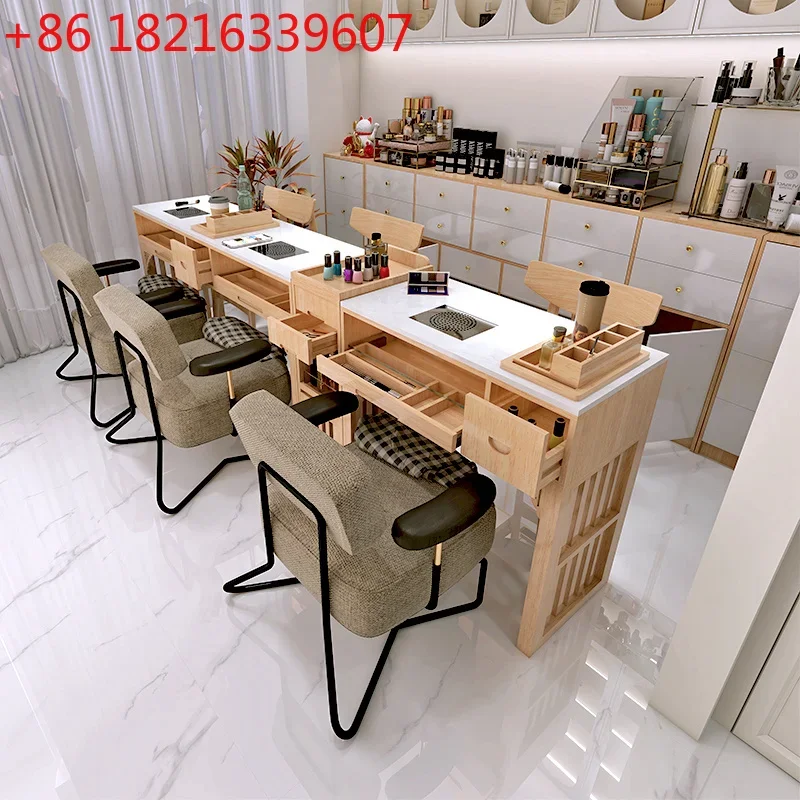 YAO Premium With Dust Collector Nail Table Multifunctional Rustic Elegant Classic Manicure Table Beauty Commercial Mesa Furnitur