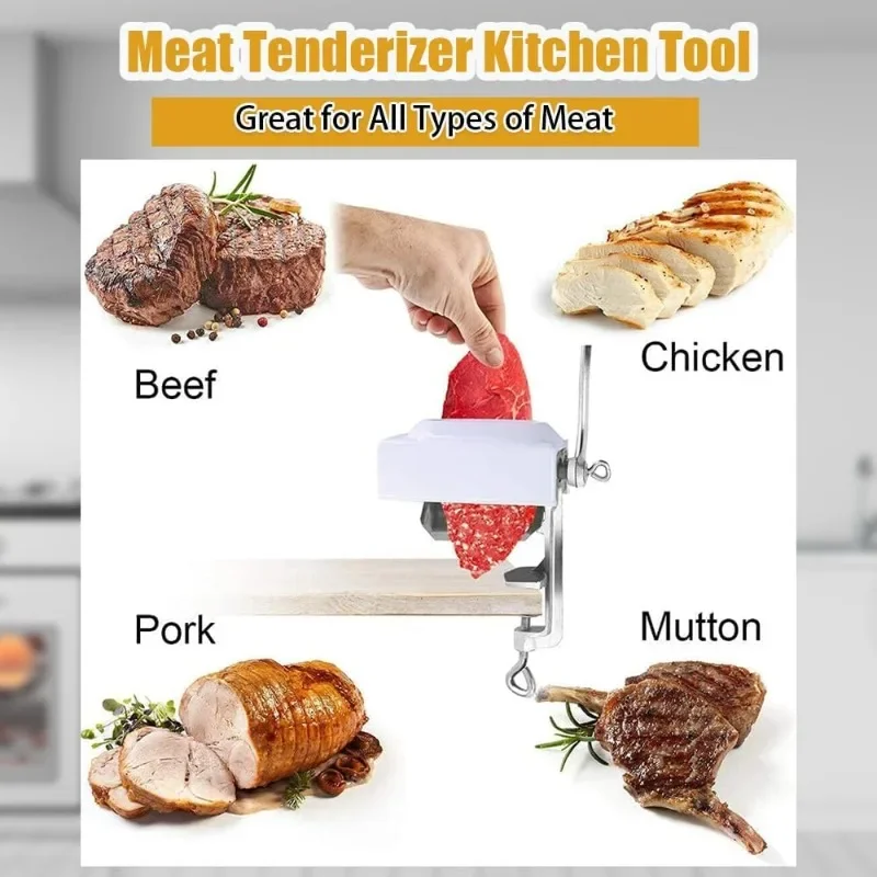 Heavy Duty Manual Meat Tenderizer Cuber Tool Steak Flatten Cuber Rolling Meat Poultry Tenderizer Machine Clamp