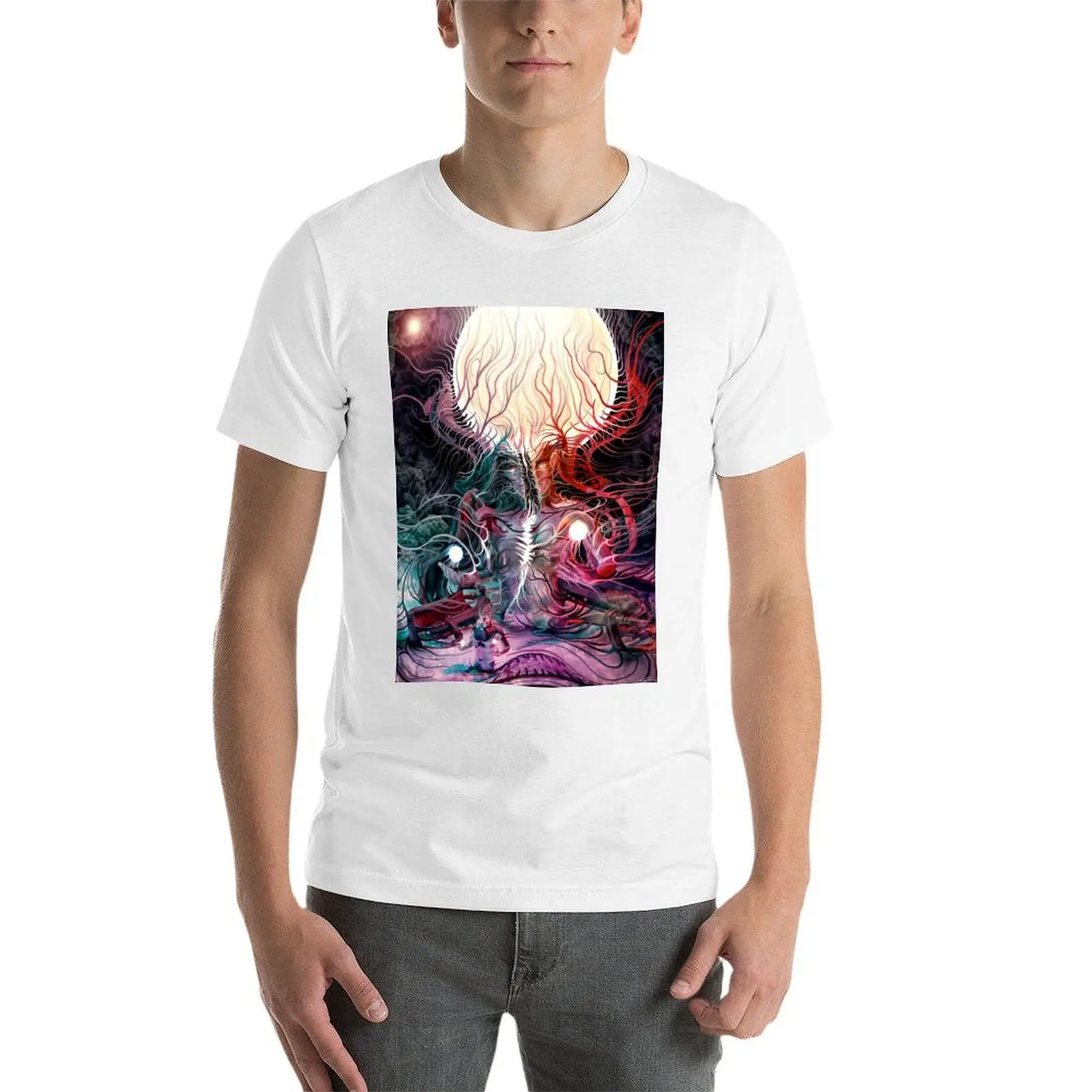 تي شيرت Darkside Flowstate تي شيرت للرجال جرافيك مضحك تي شيرت رجل عادي تي شيرت #4